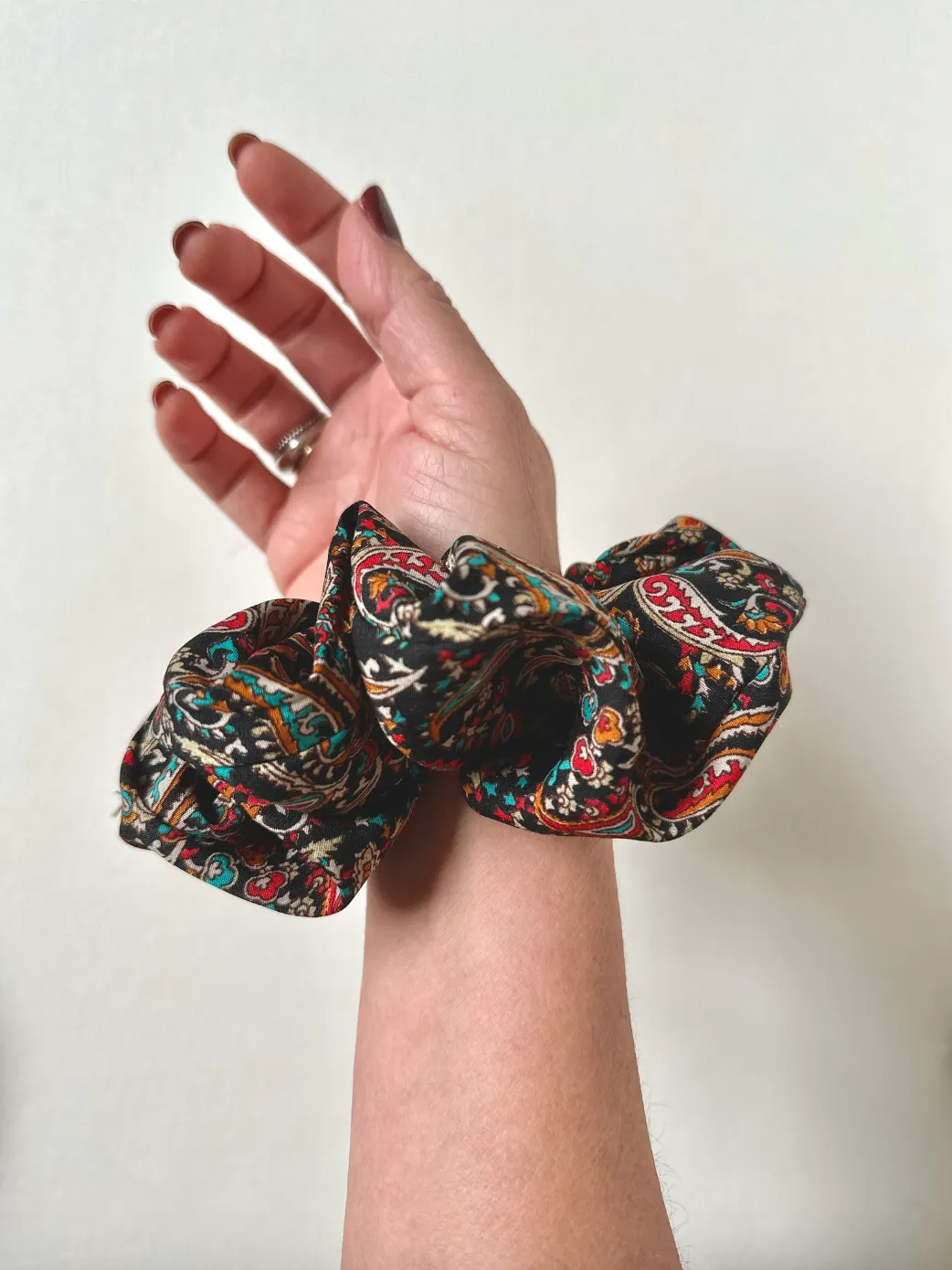 Zeppelin Paisley Collection | Floofy Scrunchie | Long Hair Scarf | Neck Scarf | Hair-tie Bow | Luxury Designer Hair Accessories | Handmade